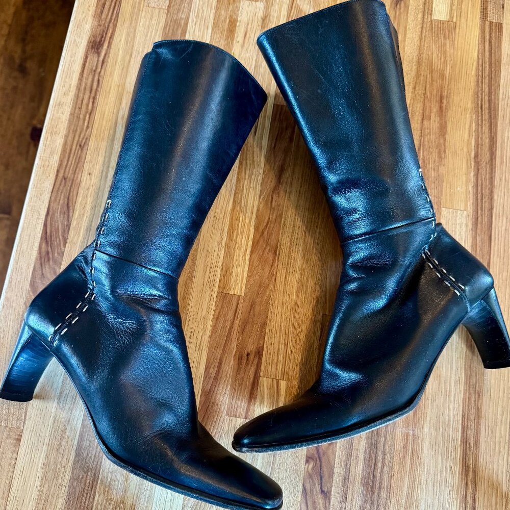 Cordani mid-calf black leather boots